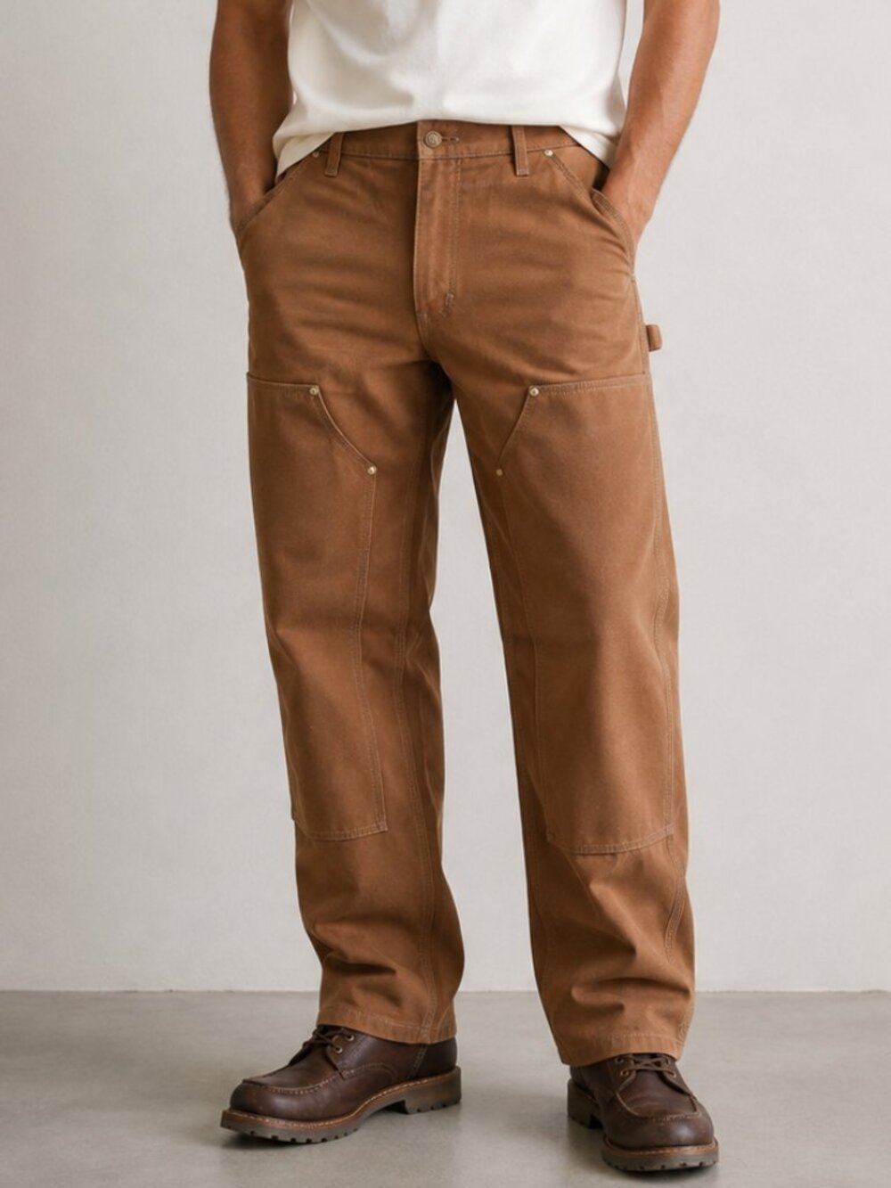 NWT Carhartt B01 BRN Double Front Work Pants Brown 28x30 Loose Original Fit USA